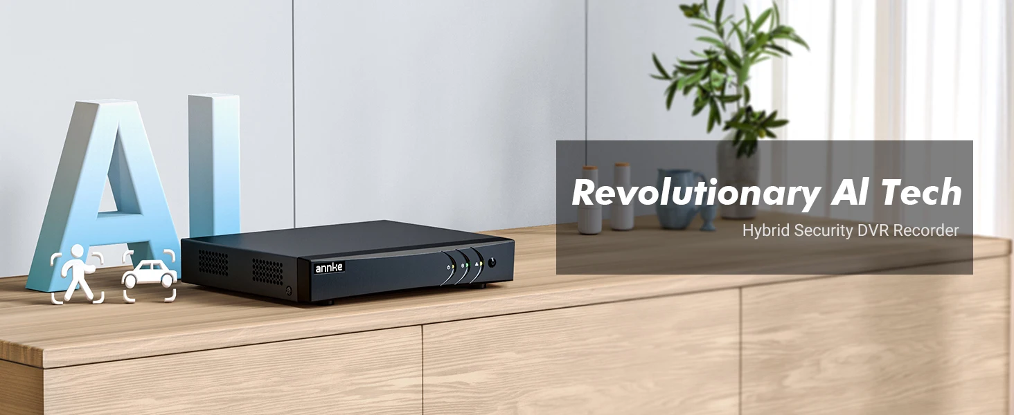 ANNKE 8CH 5-in-1 DVR 3K Lite 5MP Recording & Playback, H.265 Pro+ Compression, Human/Vehicle Motion Detection 2.0, TVI/AHD/CVI/CVBS/IPC Input, Coaxial Audio, Remote Access