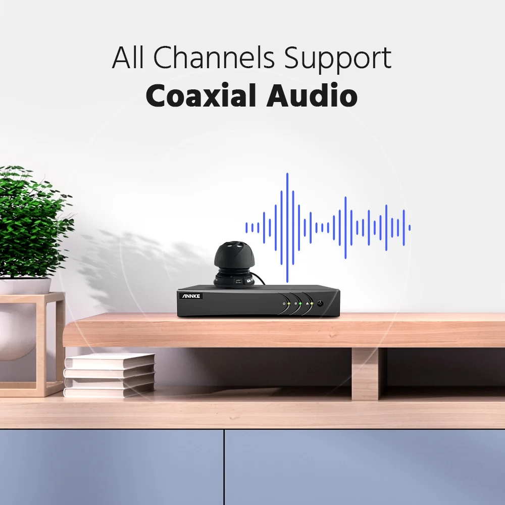 ANNKE 8CH 5-in-1 DVR 3K Lite 5MP Recording & Playback, H.265 Pro+ Compression, Human/Vehicle Motion Detection 2.0, TVI/AHD/CVI/CVBS/IPC Input, Coaxial Audio, Remote Access
