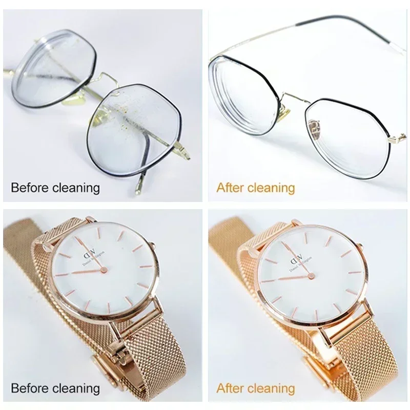 US 110V Portable Ultrasonic Cleaner, Stainless Steel Sonic Cleaning Machine for Jewelry, Eyeglasses, Dentures, Watches & Small Parts