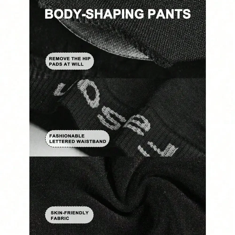 Women Fake Butt Shaping Pants,Triangle Lifting Shapewear Panty With Removable Sponge Pad,Solid Enhancer Control Panties