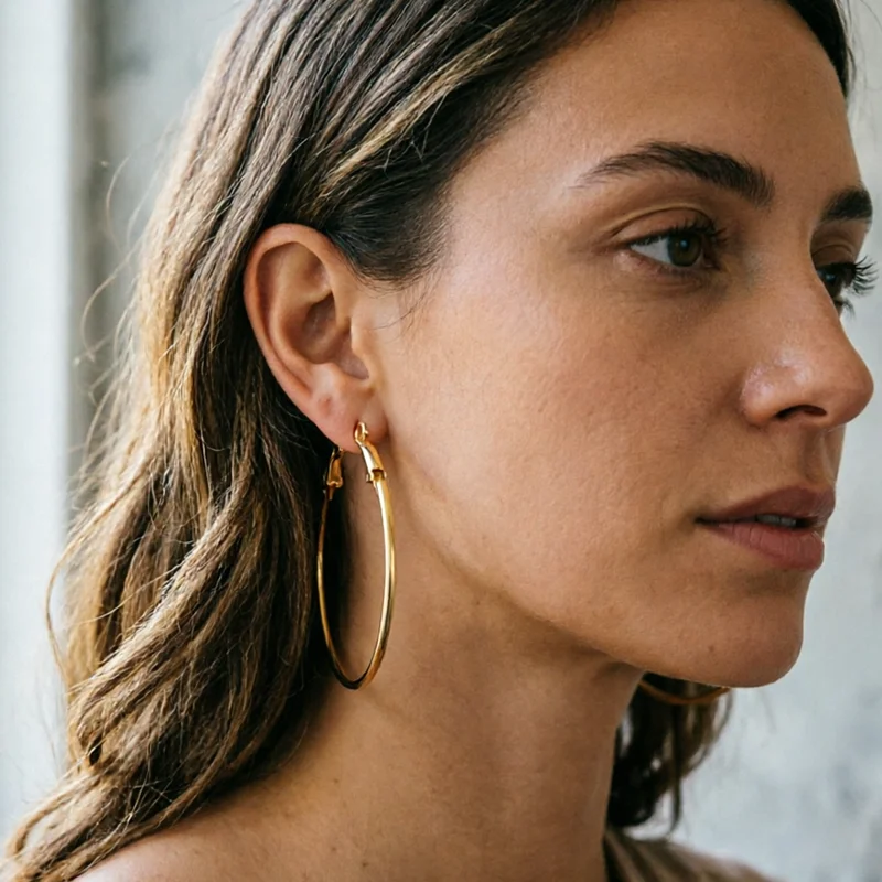 6 Pairs 316L Stainless Steel Hoop Earrings Set 30/40/50mm Gold Silver Lever Back Hoops Waterproof Hypoallergenic Fade Resistant Women Daily Jewelry