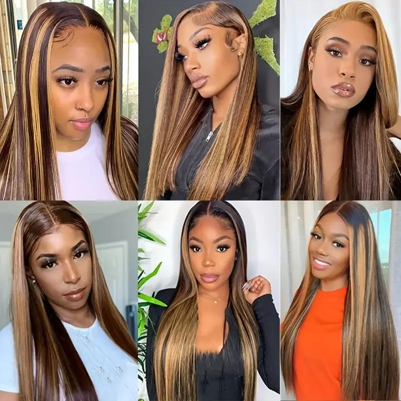 20 22 24Inch P4/27 Straight Bundle Human Hair 12A Highlight Straight Bundles 100% Human Hair Honey Blonde Bundles Top Quality