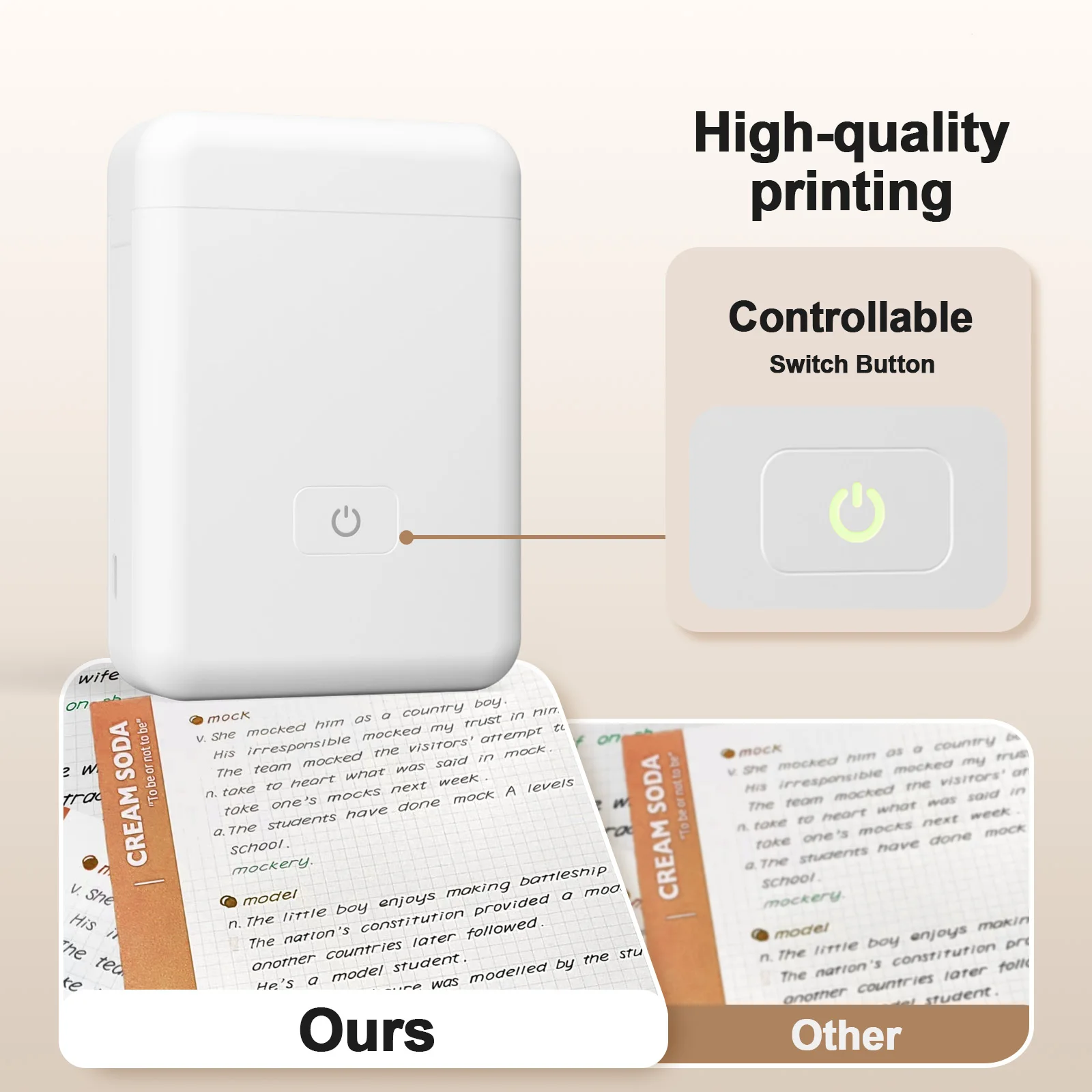 Label Maker Machine with Tape Portable Printer Mini Thermal Printers Self-adhesive Sticker for School Home Office Organization