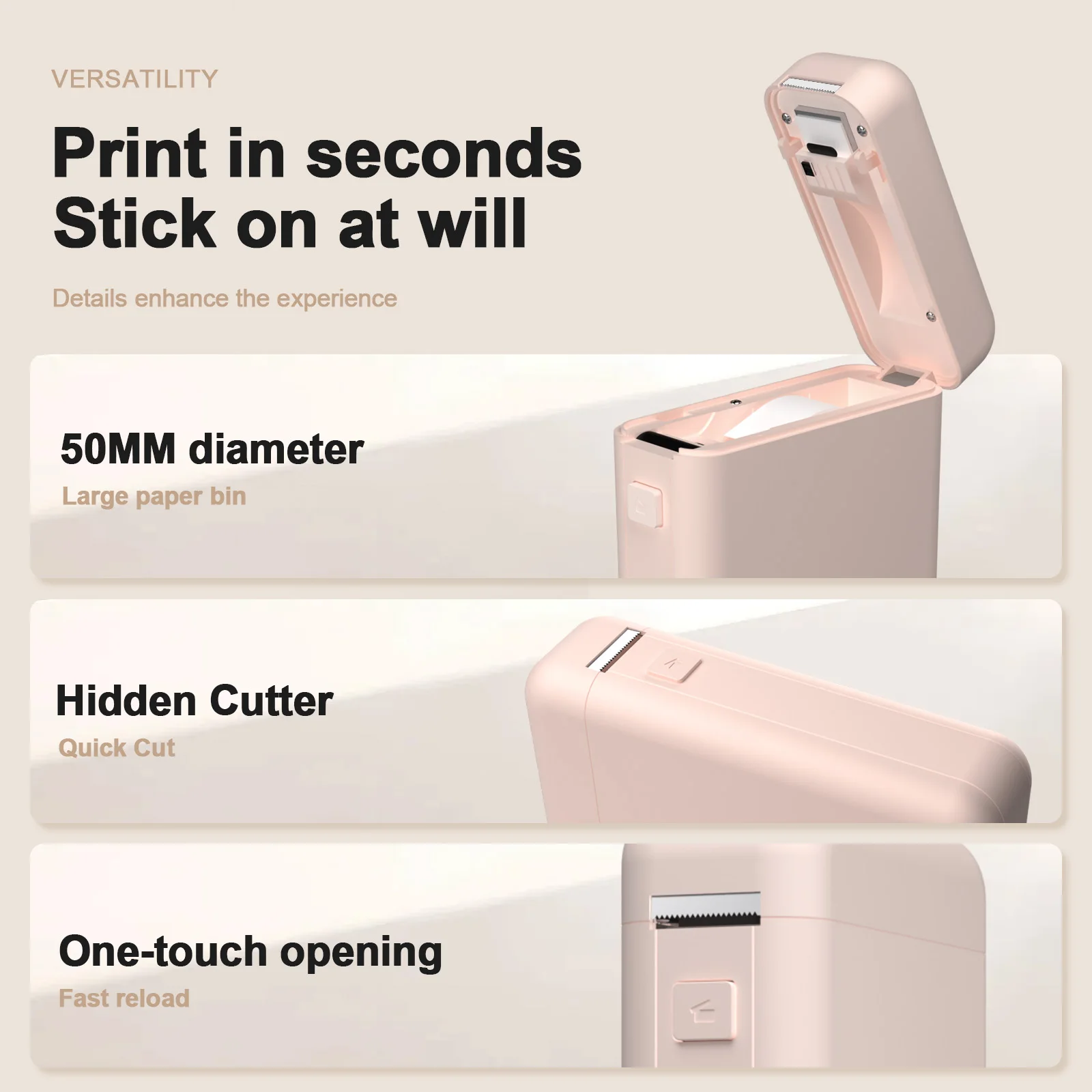 Label Maker Machine with Tape Portable Printer Mini Thermal Printers Self-adhesive Sticker for School Home Office Organization