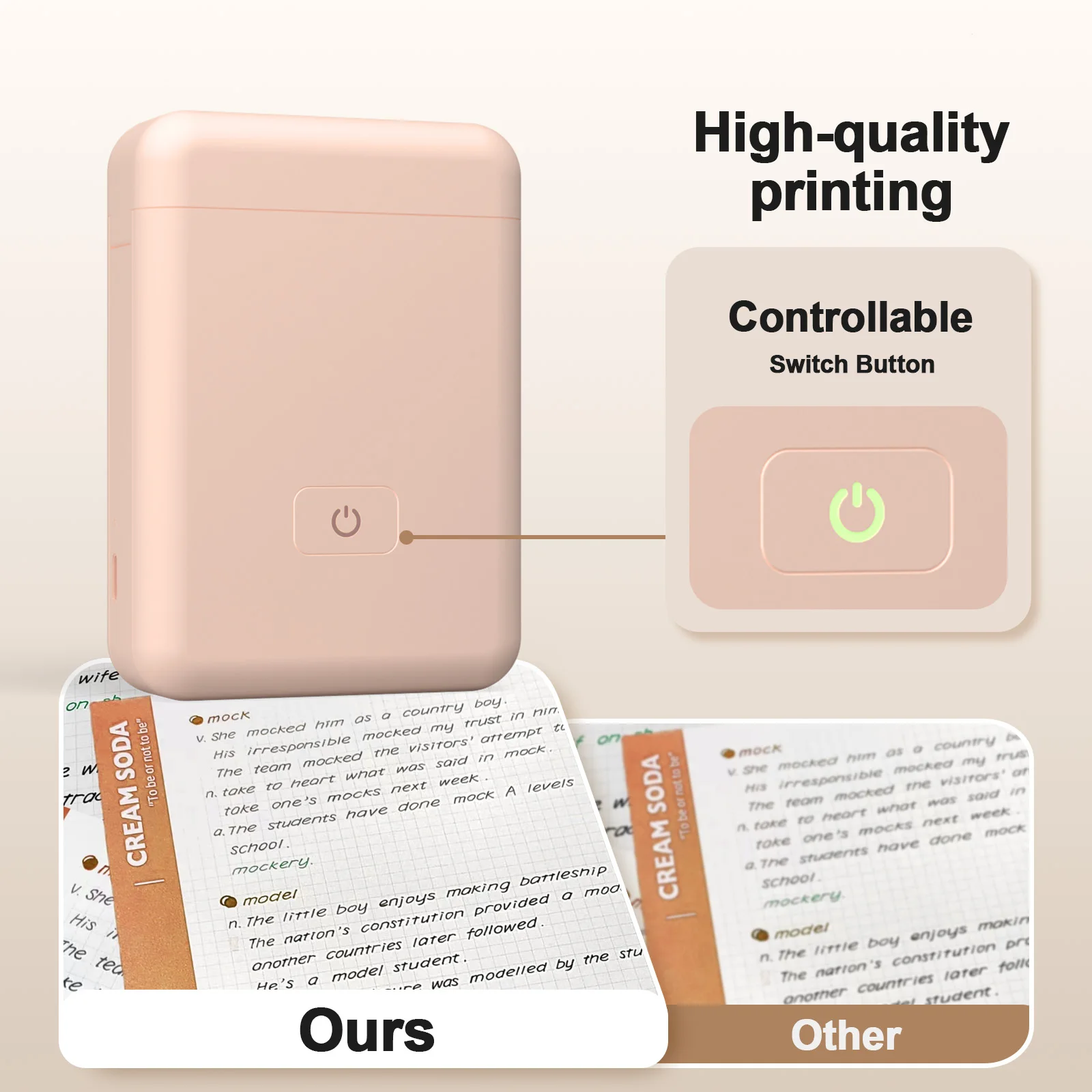 Label Maker Machine with Tape Portable Printer Mini Thermal Printers Self-adhesive Sticker for School Home Office Organization