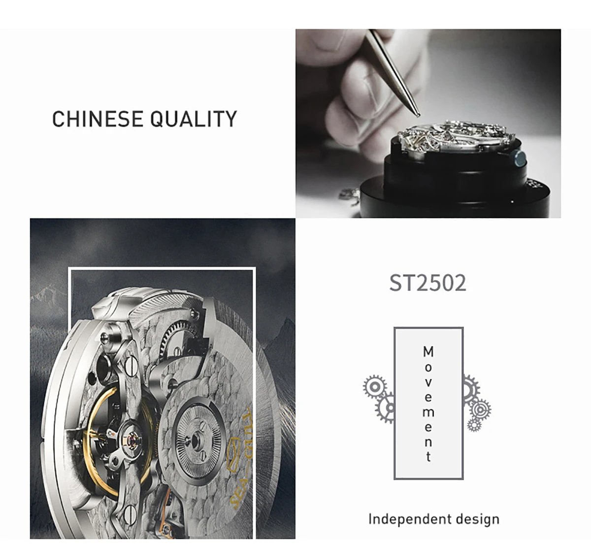 Seagull Men's Watch Fashion Multifunction Belt Sapphire Luminous Automatic Mechanical Watch Pilot Series Wristwatch 819.33.6080H
