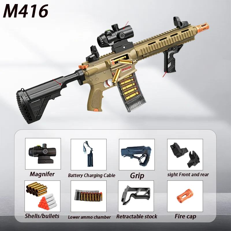 Creative toy gun, featuring stable shooting and balanced range and speed; the rechargeable design ensures long-lasting use, suit