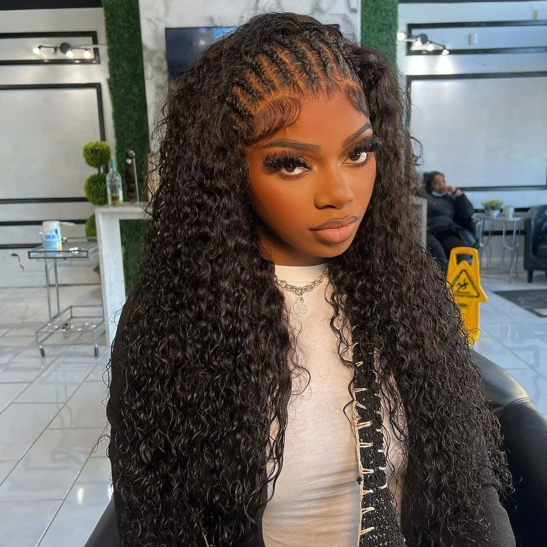 40 46 Inch 13x4 13x6 HD Lace Front Wig Deep Wave Frontal Wig Human Hair Brazilian Curly Lace Front Wigs For Women 300% Density