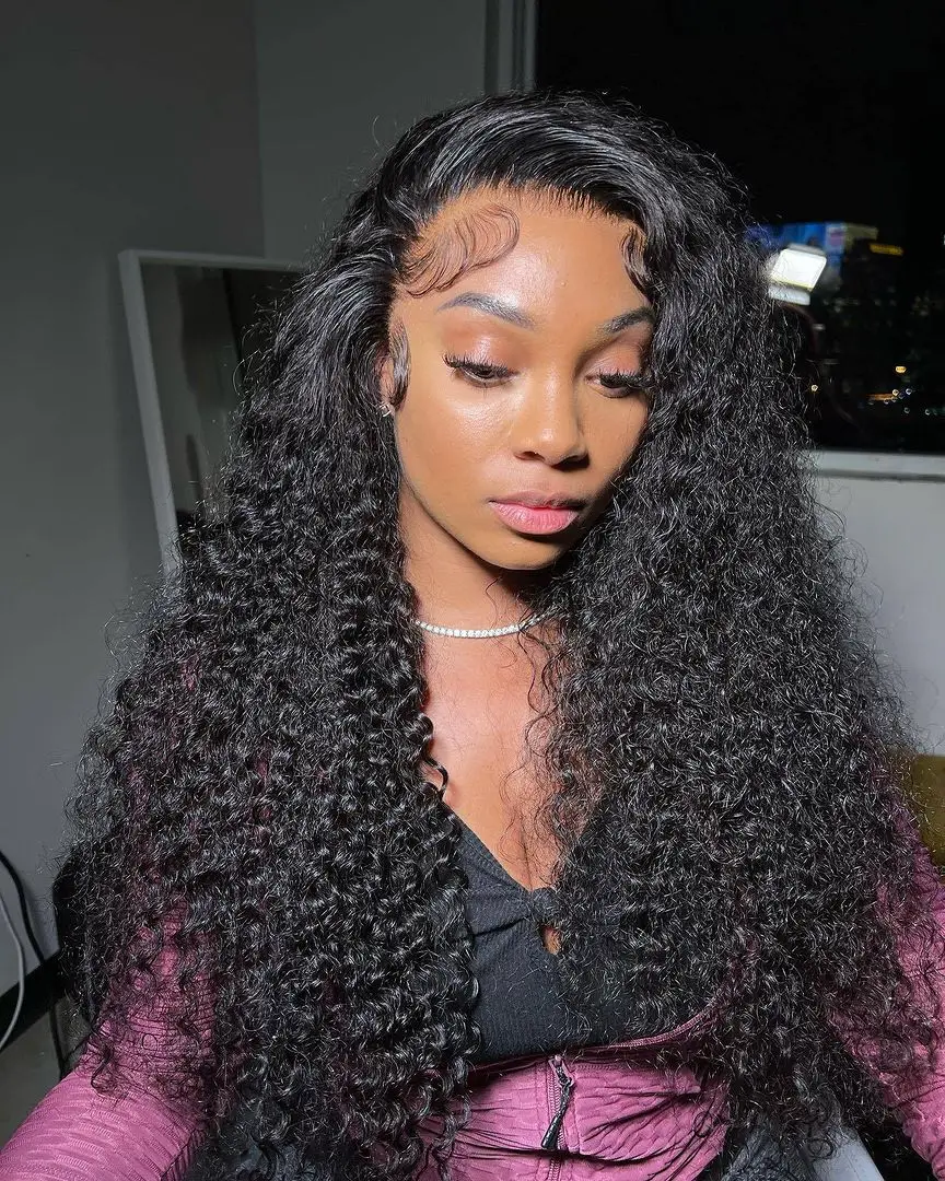 40 46 Inch 13x4 13x6 HD Lace Front Wig Deep Wave Frontal Wig Human Hair Brazilian Curly Lace Front Wigs For Women 300% Density