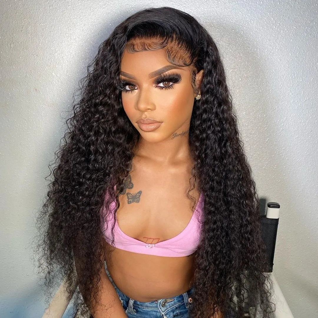 40 46 Inch 13x4 13x6 HD Lace Front Wig Deep Wave Frontal Wig Human Hair Brazilian Curly Lace Front Wigs For Women 300% Density