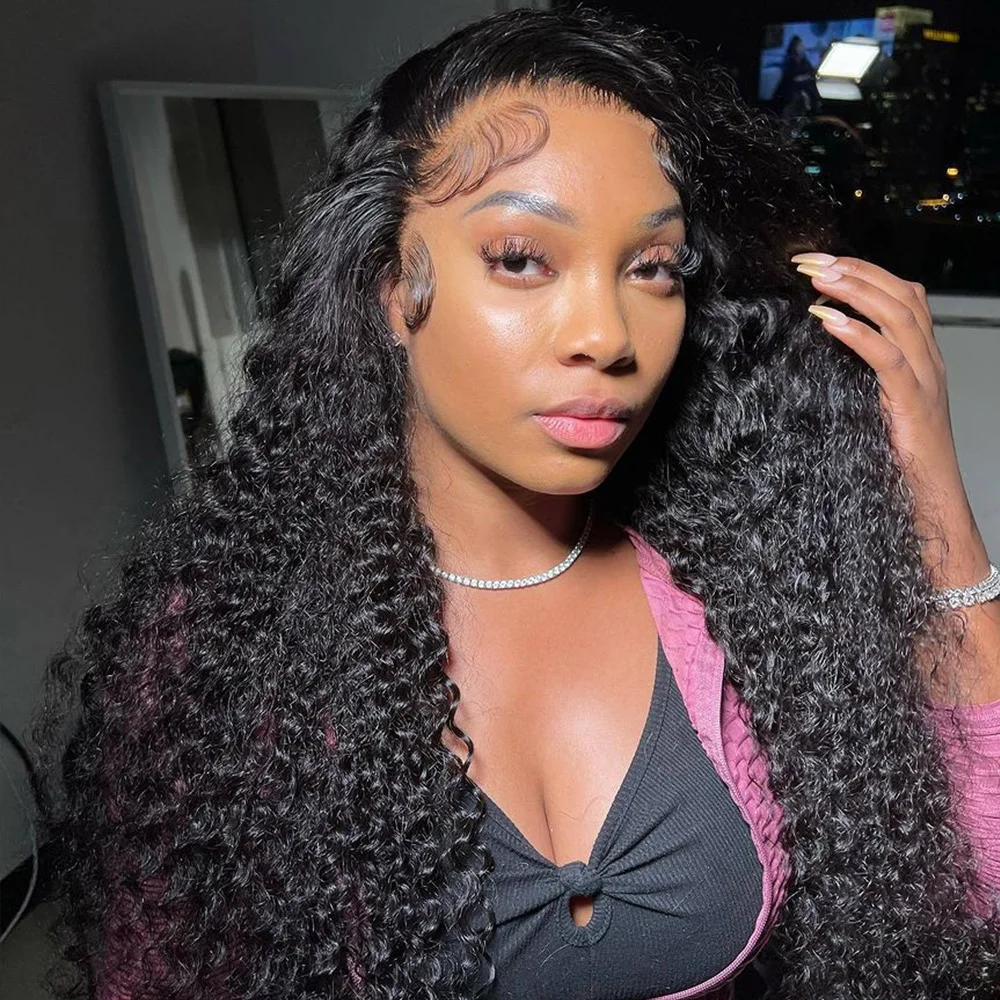 40 46 Inch 13x4 13x6 HD Lace Front Wig Deep Wave Frontal Wig Human Hair Brazilian Curly Lace Front Wigs For Women 300% Density
