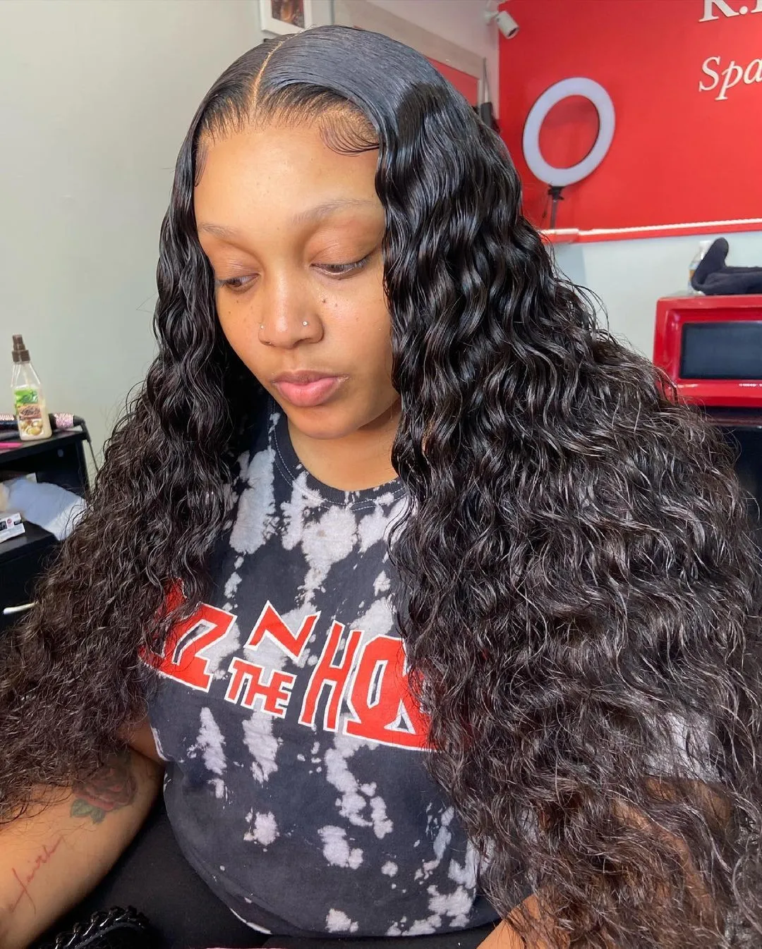 40 46 Inch 13x4 13x6 HD Lace Front Wig Deep Wave Frontal Wig Human Hair Brazilian Curly Lace Front Wigs For Women 300% Density
