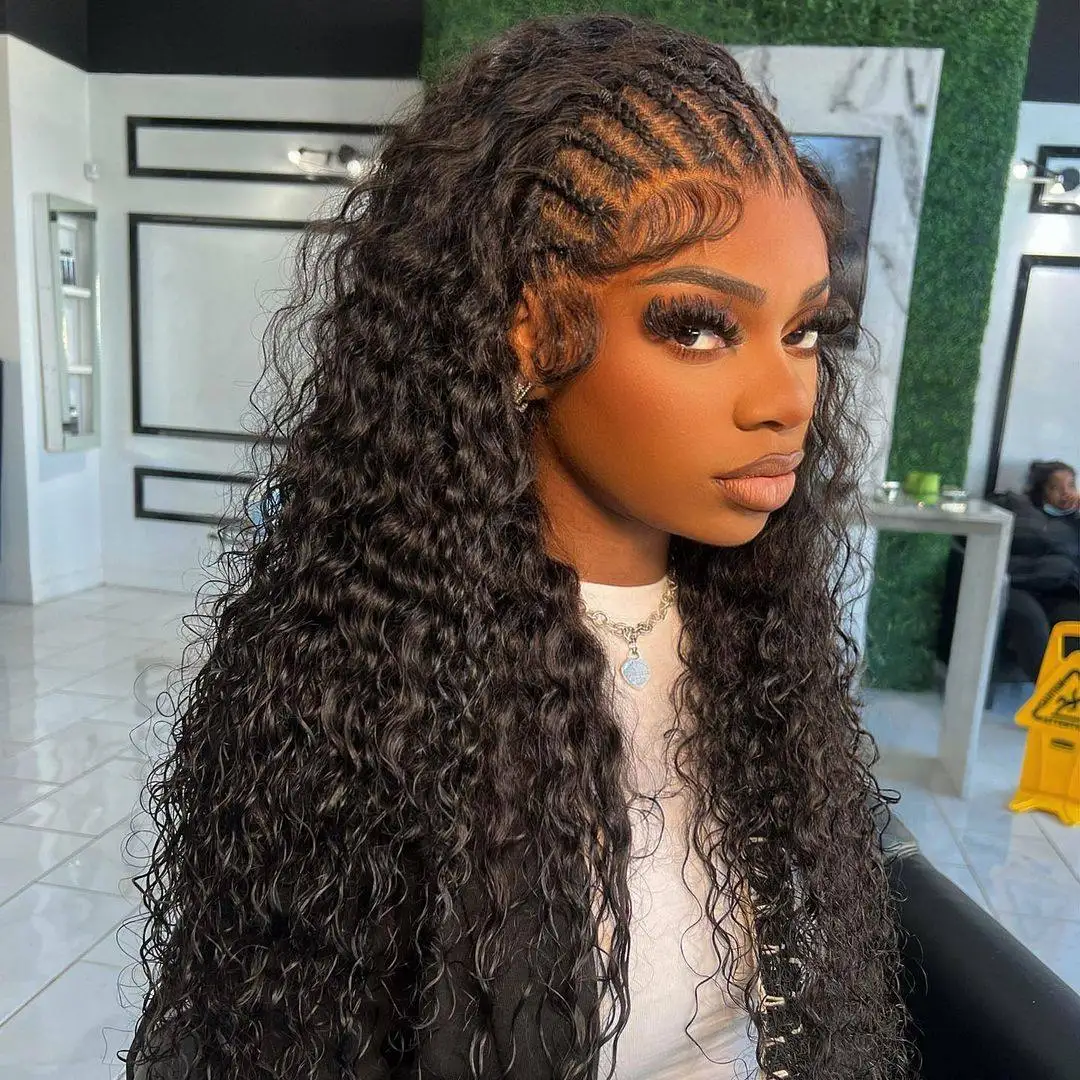 40 46 Inch 13x4 13x6 HD Lace Front Wig Deep Wave Frontal Wig Human Hair Brazilian Curly Lace Front Wigs For Women 300% Density