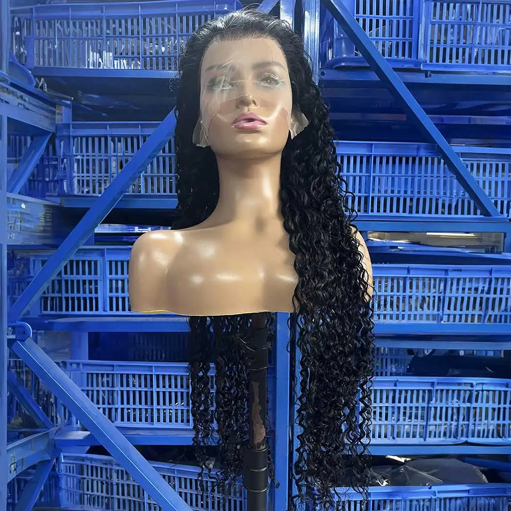 40 46 Inch 13x4 13x6 HD Lace Front Wig Deep Wave Frontal Wig Human Hair Brazilian Curly Lace Front Wigs For Women 300% Density