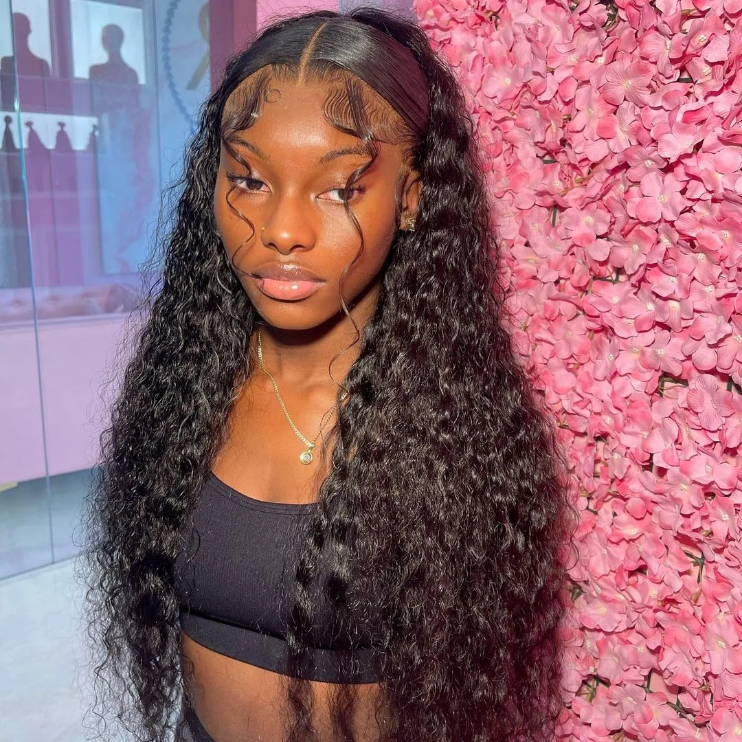 40 46 Inch 13x4 13x6 HD Lace Front Wig Deep Wave Frontal Wig Human Hair Brazilian Curly Lace Front Wigs For Women 300% Density