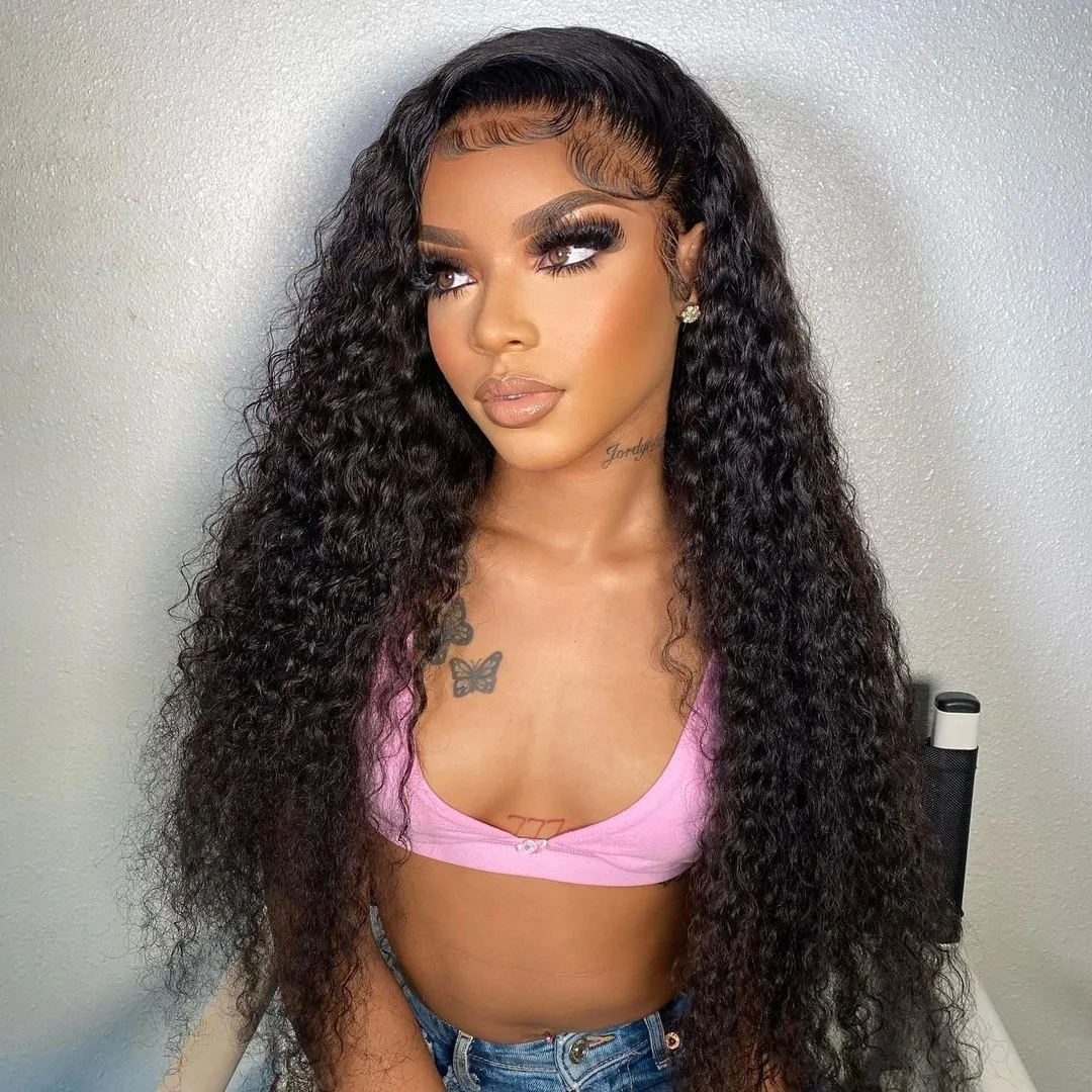 40 46 Inch 13x4 13x6 HD Lace Front Wig Deep Wave Frontal Wig Human Hair Brazilian Curly Lace Front Wigs For Women 300% Density