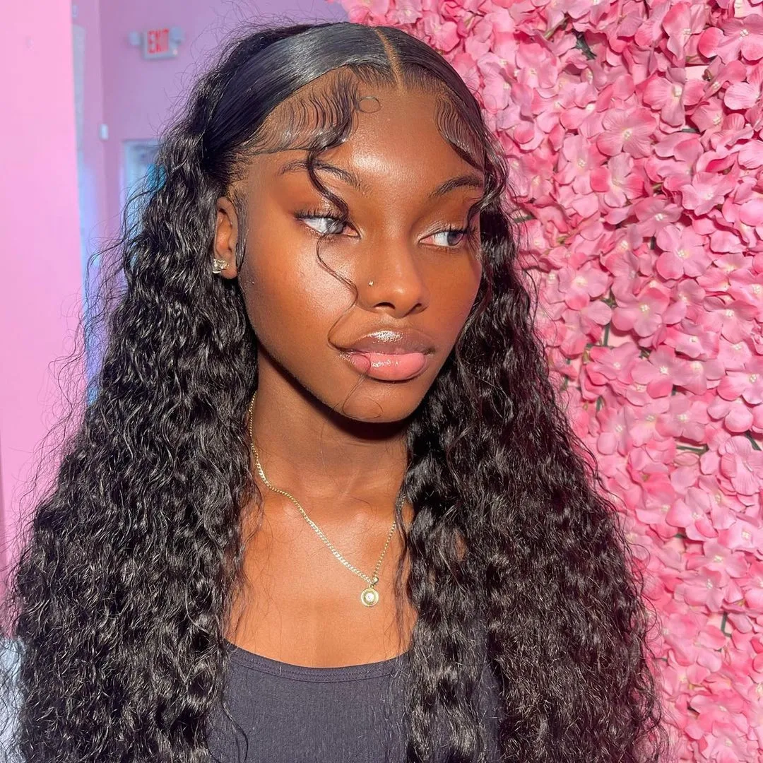 40 46 Inch 13x4 13x6 HD Lace Front Wig Deep Wave Frontal Wig Human Hair Brazilian Curly Lace Front Wigs For Women 300% Density