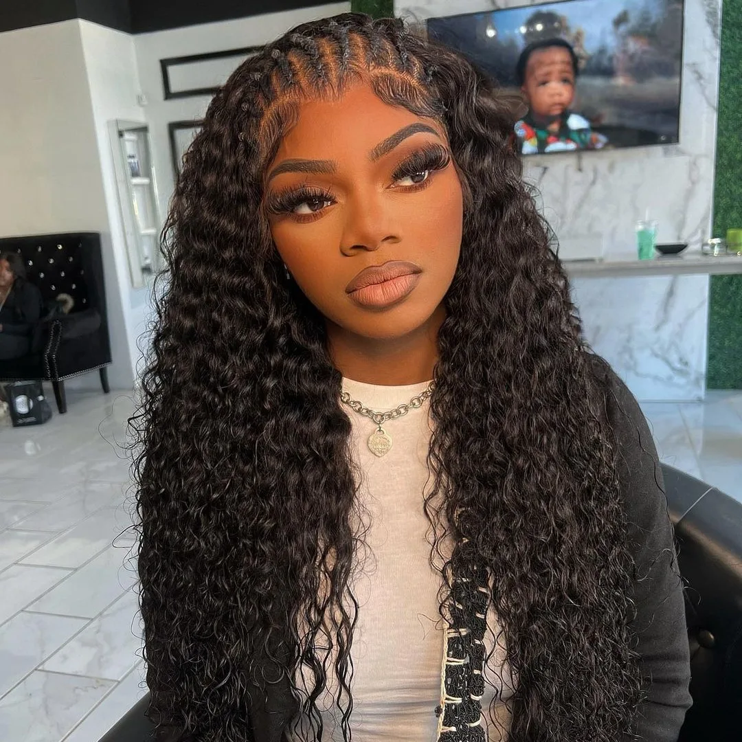 40 46 Inch 13x4 13x6 HD Lace Front Wig Deep Wave Frontal Wig Human Hair Brazilian Curly Lace Front Wigs For Women 300% Density