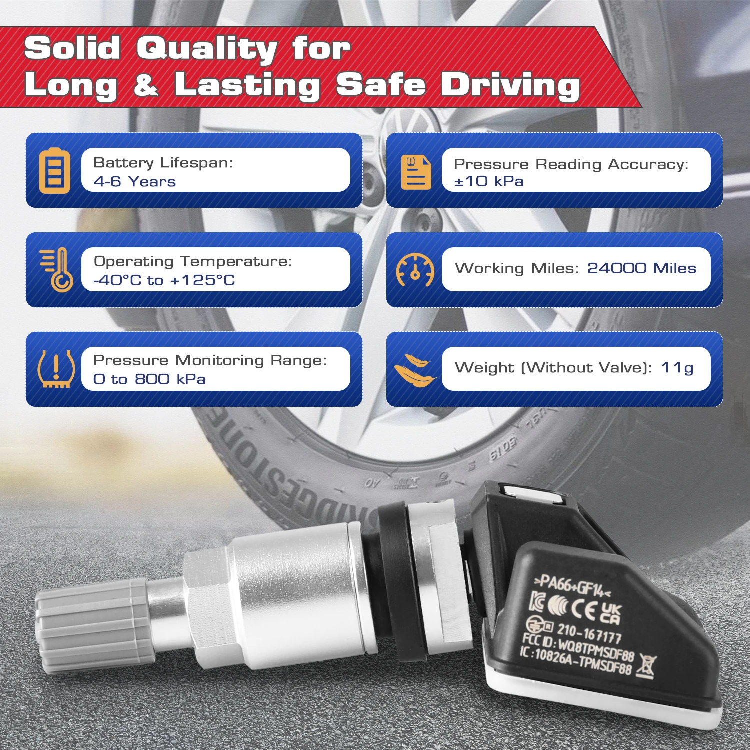 Autel MX Sensor 315 433MHZ 2In1 TPMS Tire Repair Tool Auto Accessory Tyre Pressure Monitor Pad Programmer For TS501 TS508WF