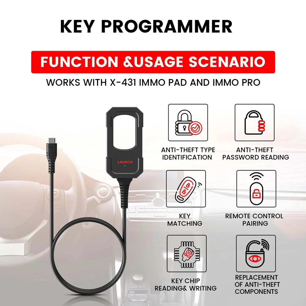 Launch X431 Key Programmer Only Used with the LAUNCH X431 IMMO ELITE & LAUNCH X431 IMMO PLUS