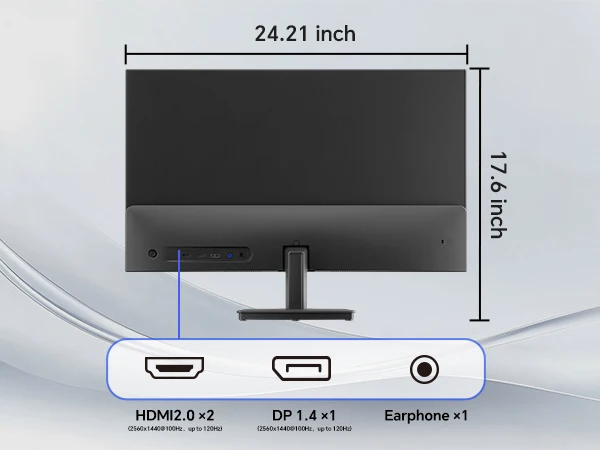 KTC 27 Inch Computer Monitor - QHD (2560 x 1440) Display, Up to 120Hz Monitor, IPS Panel H27D9