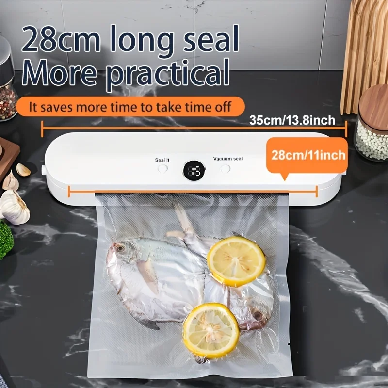 1 Unit Compact Full-Automatic Vacuum Sealer,110-130V Food Packager,Suitable For Dry/Wet Food Small Fresh-Keeper,Kitchen Storage