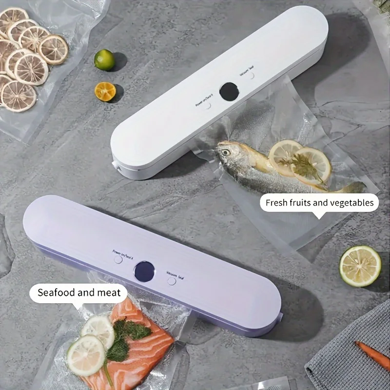 1 Unit Compact Full-Automatic Vacuum Sealer,110-130V Food Packager,Suitable For Dry/Wet Food Small Fresh-Keeper,Kitchen Storage