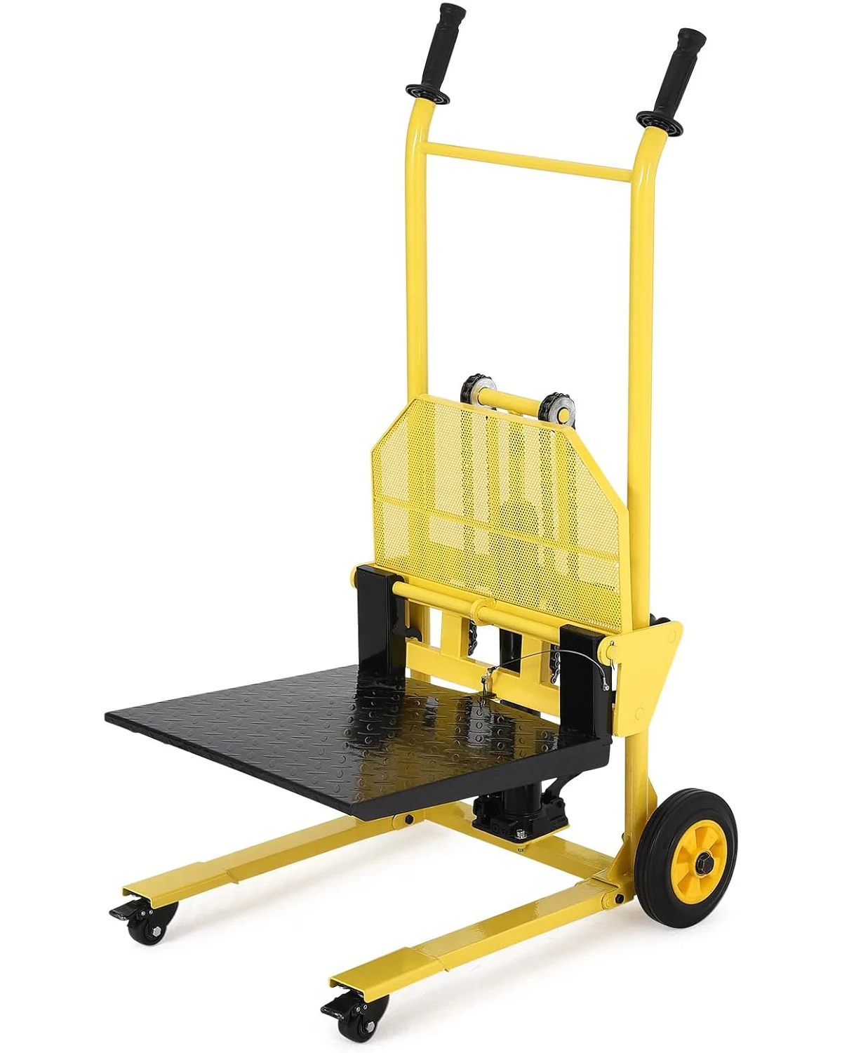440Lbs Hydraulic Material Lift 36" Max Lift Pallet Stacker Forklift Portable With Steel Platform For Warehouse Workshop