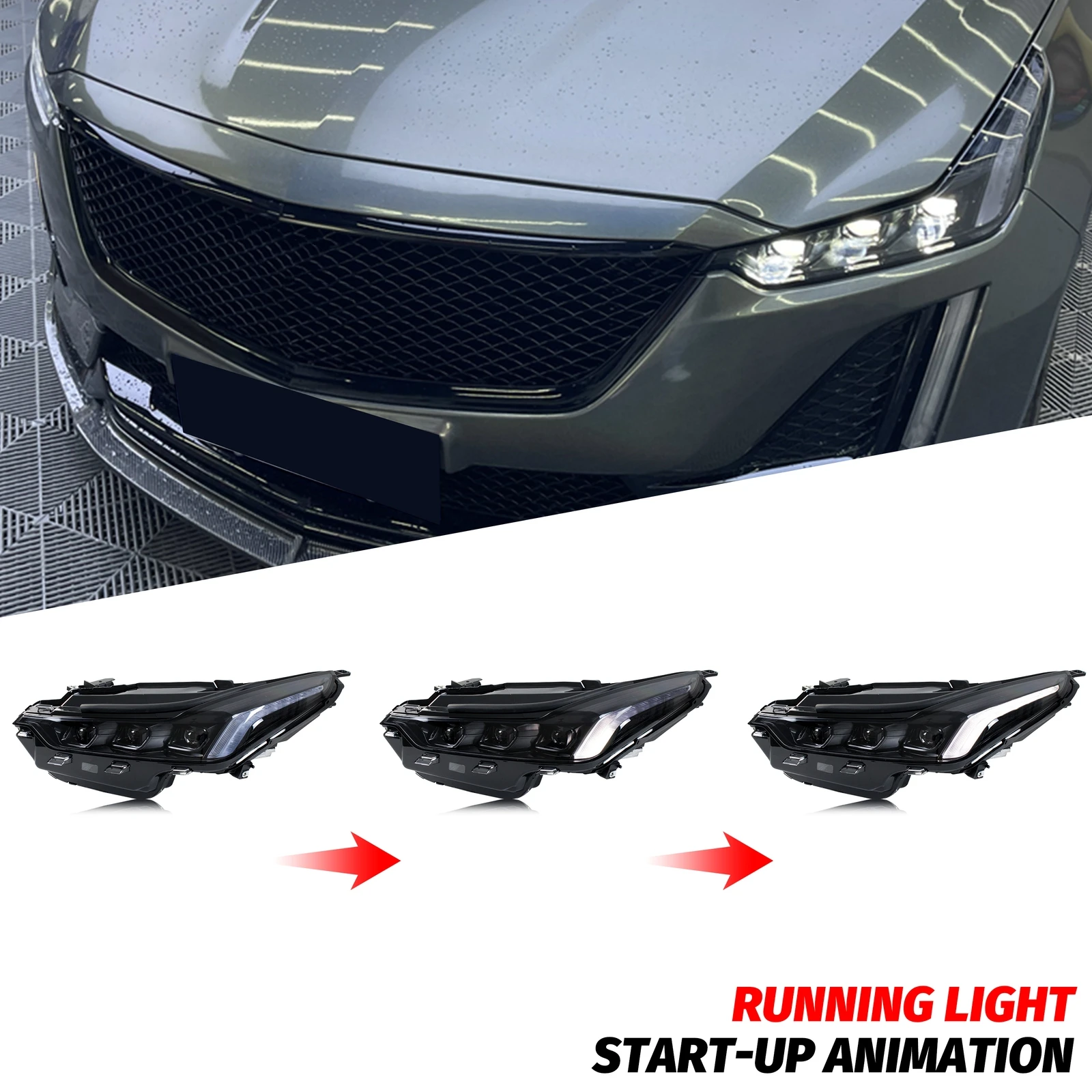 LED Blackout Headlights for Cadillac CT5 CT5-V 2020-2027 DRL Projector Sequential Turn Signal Front Lamps Assembly