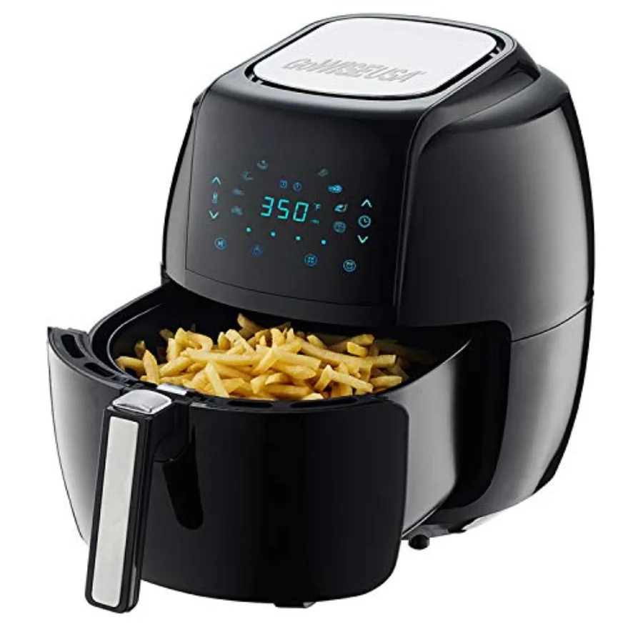 USA 1700-Watt 5.8-QT 8-in-1 Digital Air Fryer with Recipe Book Black