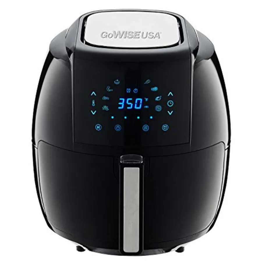 USA 1700-Watt 5.8-QT 8-in-1 Digital Air Fryer with Recipe Book Black