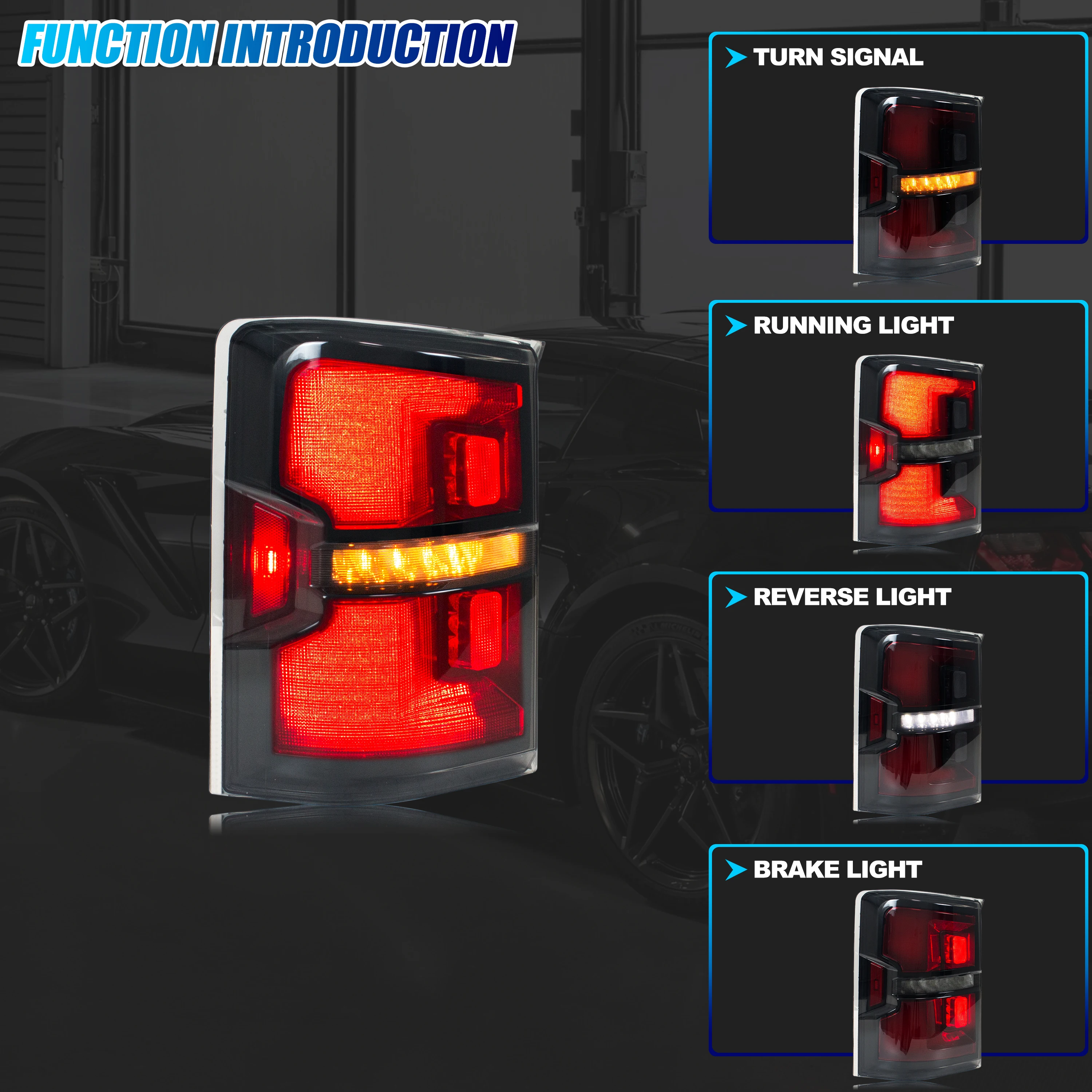 LED Tail Lights for Honda Pilot 2009-2015 Start-up Animation Sequential Turn Signal Black Rear Lamps Assembly