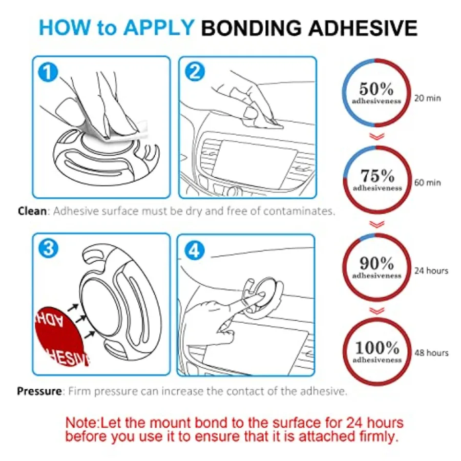 12 PCS Double Sided Adhesive Stickers High Bond Sticky Replacement for Car Magnetic Phone Holder Base Round Tape Compatible wit