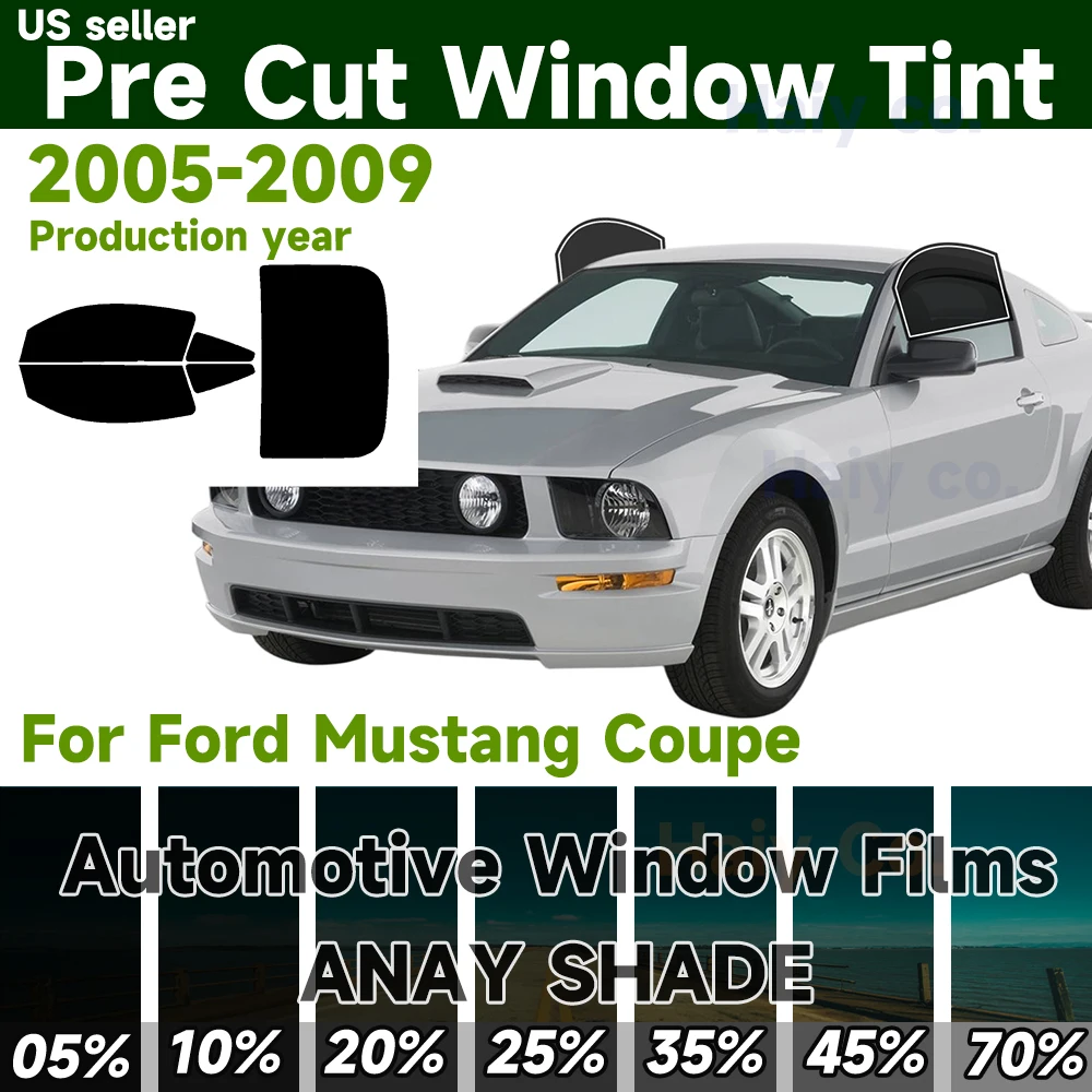 PreCut Window Tint Car For Ford Mustang Coupe 2005-2009 Sun UV Block Heat Glare 2Ply Window Protector Films Shade Auto Sticker