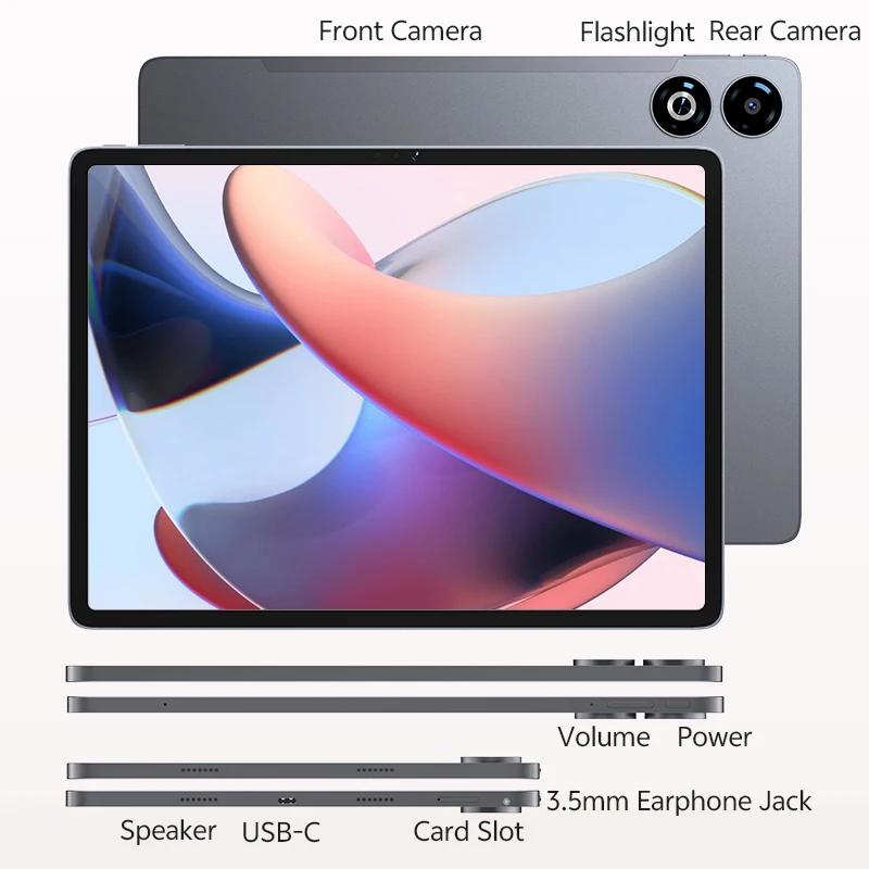 SVITOO Tablet 2026 Android 16 13 Inch 2240 x 1600 2K 90Hz Display Large Screen Unisoc T7300 Octa-Core Processor 8GB RAM Physical Memory 128GB ROM 1TB Expandable 11000mAh Battery 2.4GHz 5GHz WiFi 5 Bluetooth 5.0 GPS Widevine L1 20W Fast Charging With Case
