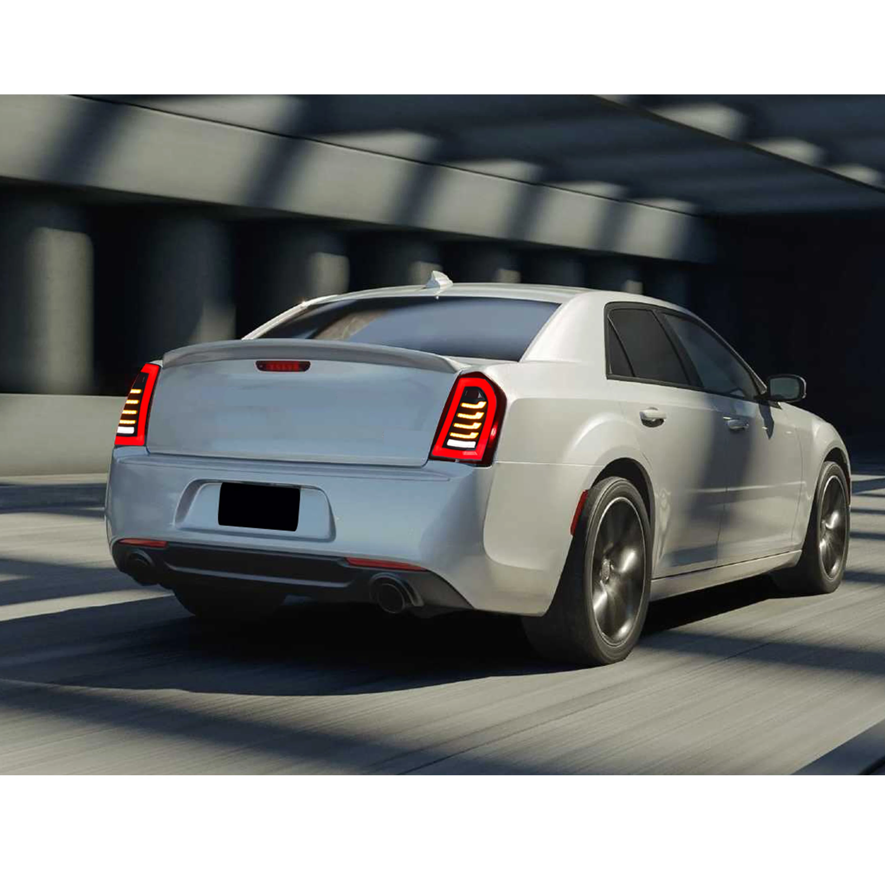 LED RGB Tail Lights for Chrysler 300 300C 300S 2011-2014 Sequential Turn Signal APP Control Rear Lamps Assembly [Not Fit 2015]