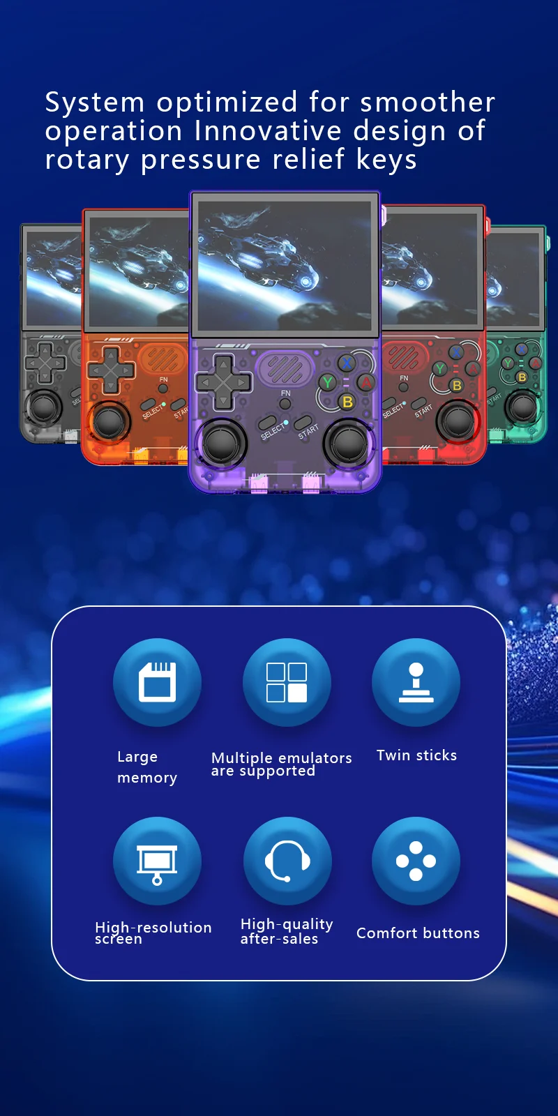 BOYHOM 100% Original R36XX Retro Handheld Game Console with WiFi Online Battle 3.5 inch IPS Screen 15000+ Games Best Gift