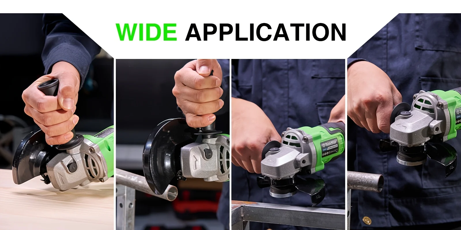 TaskStar 21V Cordless Angle Grinder 115mm 10000RPM 4.0Ah Battery Brushless Electric Polishing Cutting For Makita 18V Battery Pin