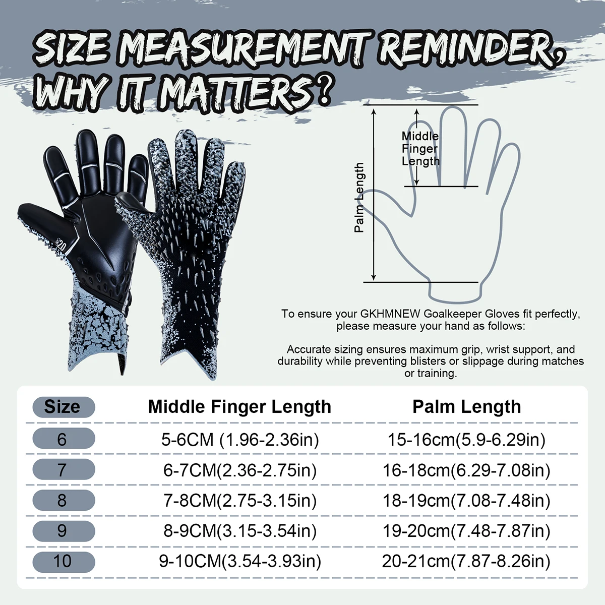 Soccer Goalie Goalkeeper Gloves for Youth & Adult, Enhanced Latex Palm Grip,Suitable for Game & Training