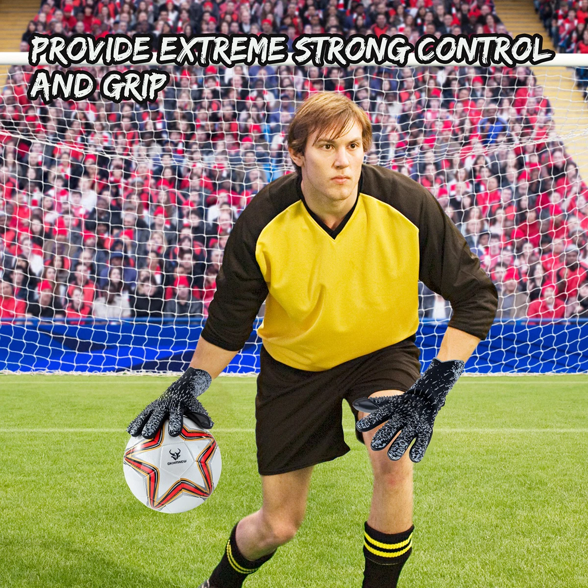 Soccer Goalie Goalkeeper Gloves for Youth & Adult, Enhanced Latex Palm Grip,Suitable for Game & Training