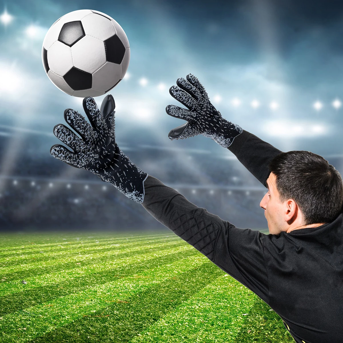 Soccer Goalie Goalkeeper Gloves for Youth & Adult, Enhanced Latex Palm Grip,Suitable for Game & Training