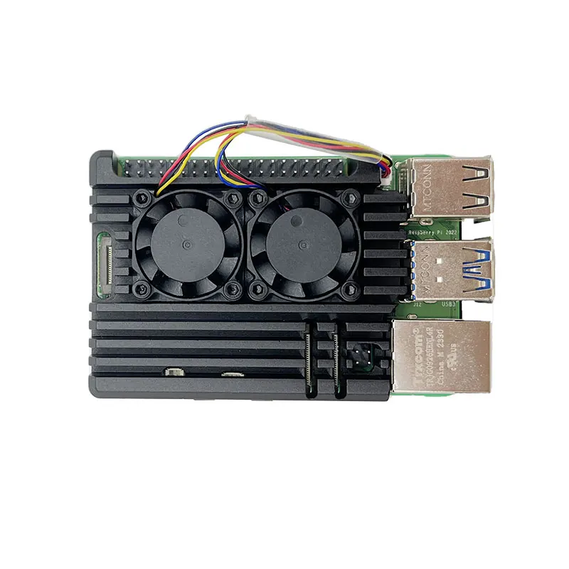 Raspberry Pi 5th Generation Dual Fan Heat Dissipation Case Raspberry Pi 5 Aluminum Alloy Heat Dissipation Protective Case Box