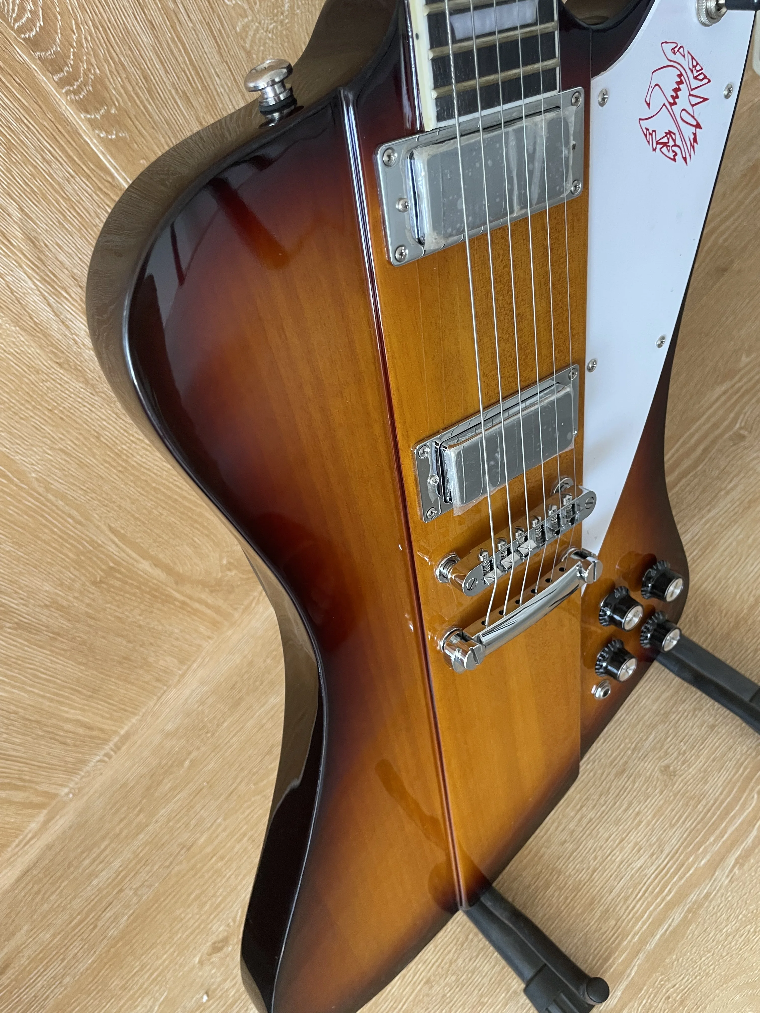 High Quality 6 String Firebird Style Electric Guitar Sunburst Rosewood Fingerboard