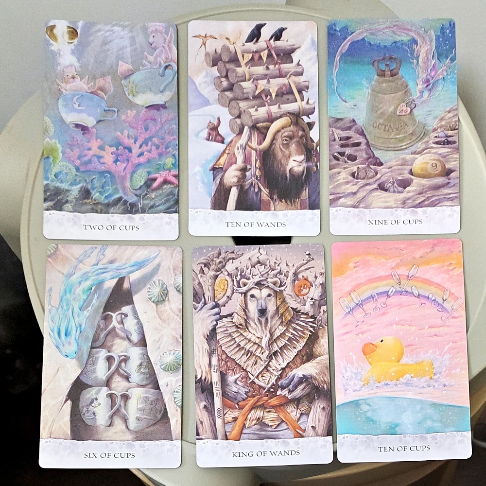 Tarot of Tides: The Adventures of A Duck Named Bob ― Unique 78-Card Tarot Deck in Rigid Box - Double-embossed Cardstock 12*7cm