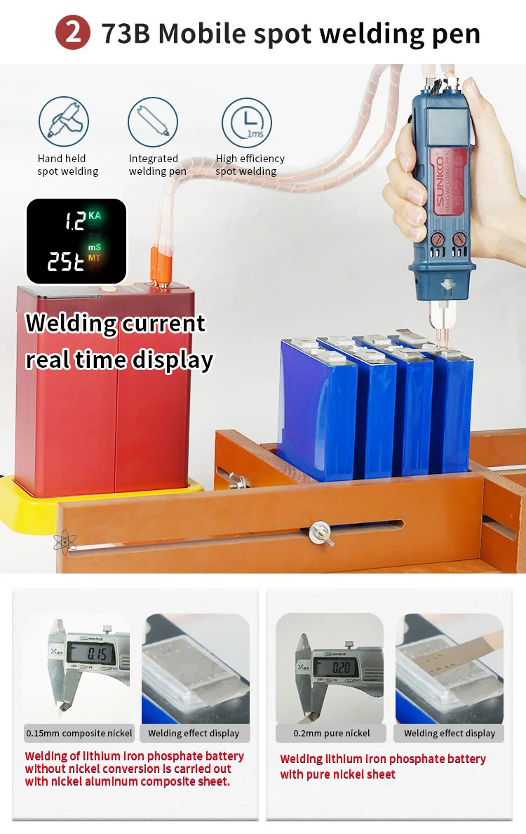 GLITTER 801D 14500W Capacitor Spot Welder:2500A High Power Pulse Battery Welding Machine for 18650 Lithium Battery Pack DIY Assembly & Repair, Professional Energy Storage Welder with Handheld Pen