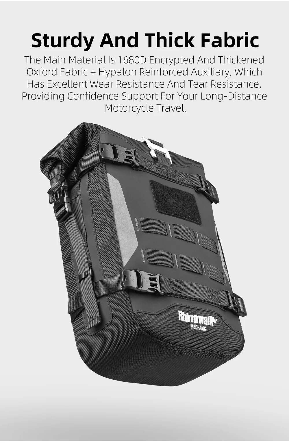 Rhinowalk Motorcycle Bumper Bag Waterproof Frame Crash Bar Pack Outdoor Cycling Tool Placement Bag With Inner Support Board