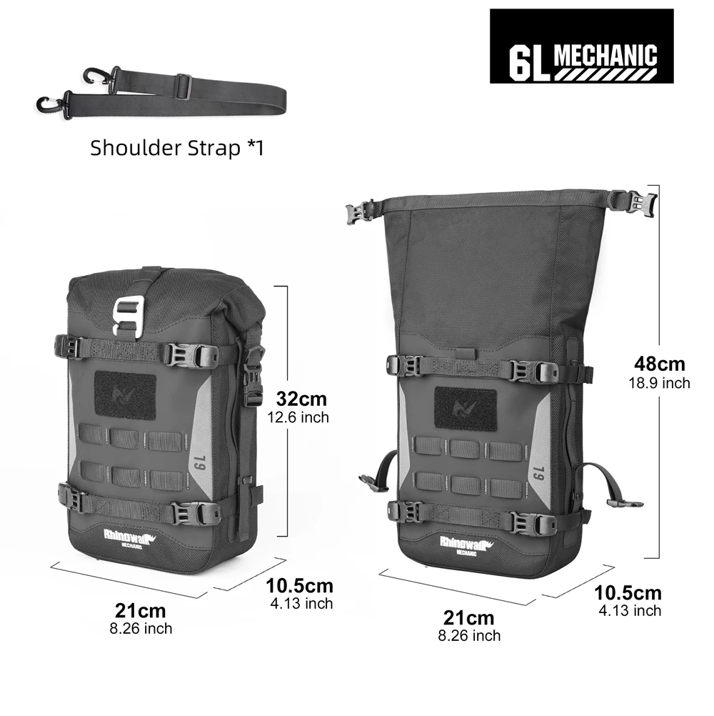 Rhinowalk Motorcycle Bumper Bag Waterproof Frame Crash Bar Pack Outdoor Cycling Tool Placement Bag With Inner Support Board