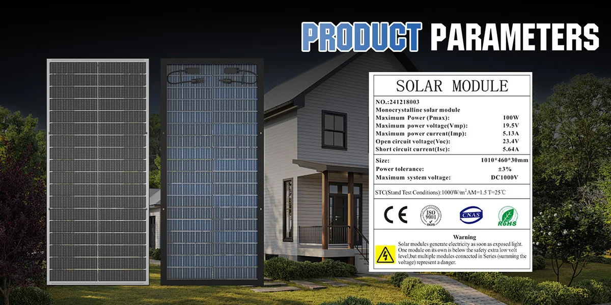 RVPOZWER 400W/200W/100W Bifacial Solar Panels 18BB Mono Cells High Efficiency Module RV Power Marine Boat Outdoor Off Grid