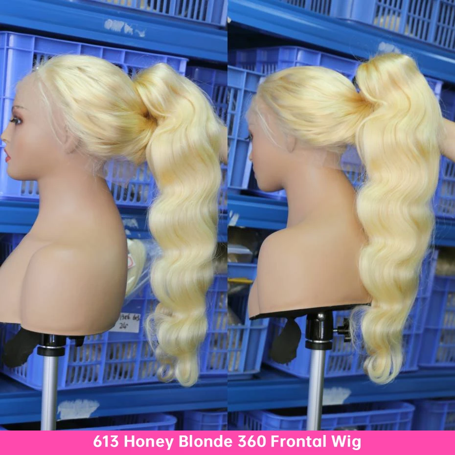 613 13x4 13x6 360 Lace Frontal Wig Body Wave Lace Front Wig 250 Density Brazilian Bone Straight Blonde Human Hair Wigs For Women