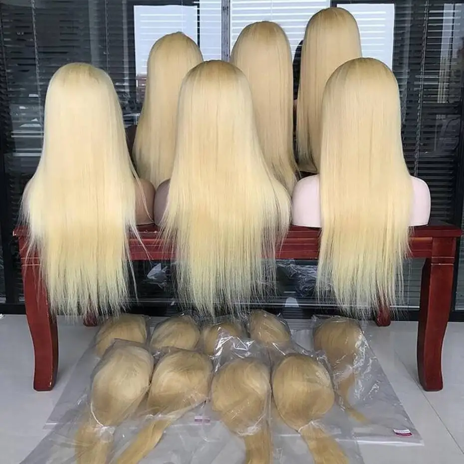 613 13x4 13x6 360 Lace Frontal Wig Body Wave Lace Front Wig 250 Density Brazilian Bone Straight Blonde Human Hair Wigs For Women
